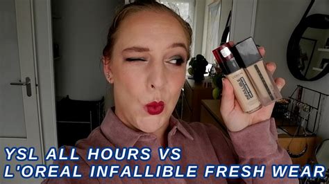 YSL ALL HOURS vs L'OREAL INFALLIBLE FOUNDATION // Are they dupes 